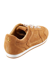 Product shot of the 3001 Balance Suede Sneaker in colour Cubansand, from the back