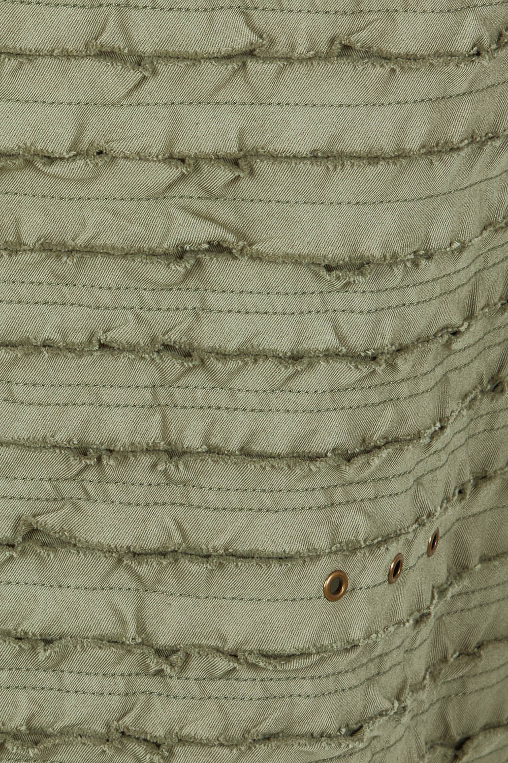 Product shot of the Cotton Twill Skirt in colour Khaki (Green), detail