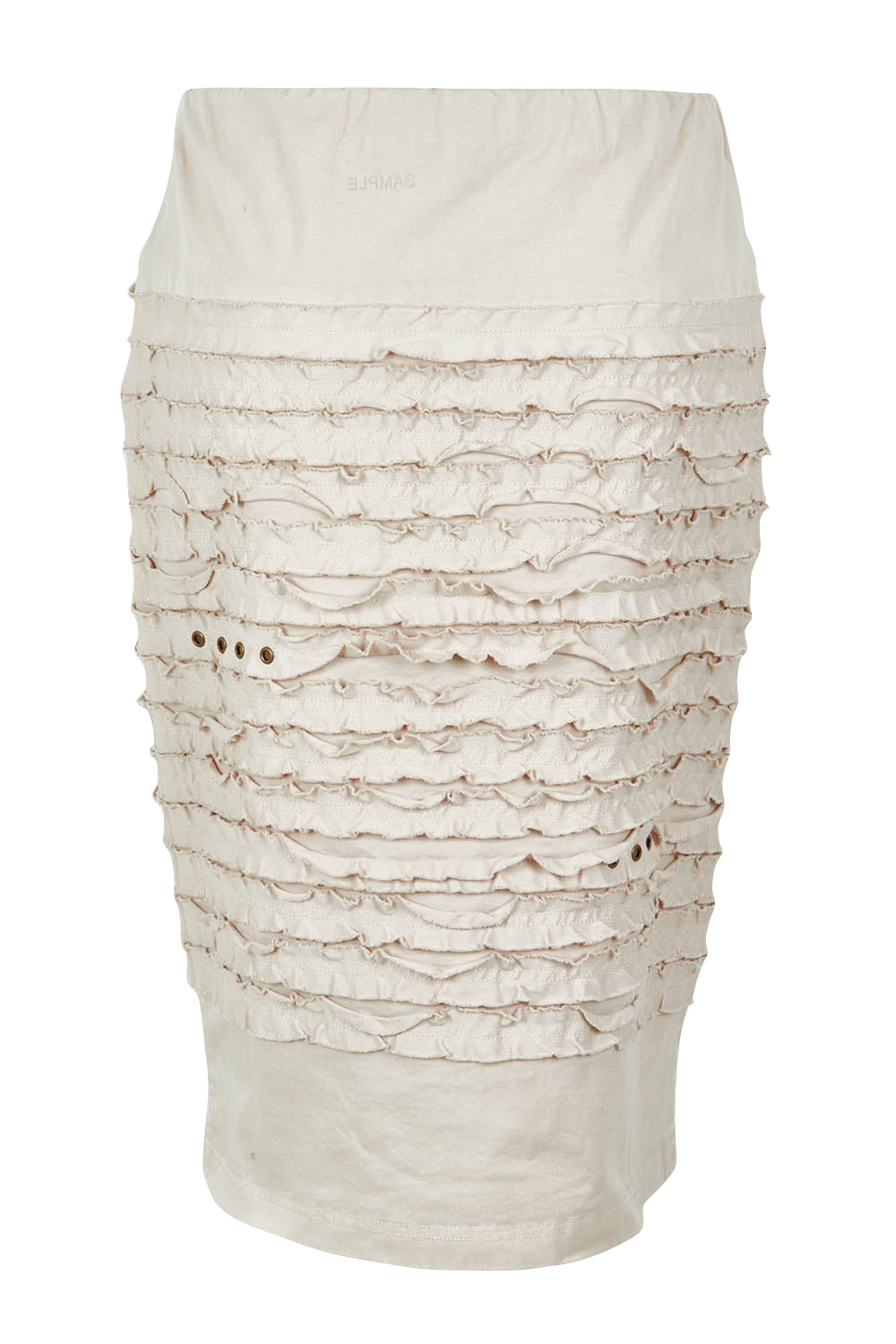 Product shot of the Cotton Twill Skirt in colour Natural, from the back