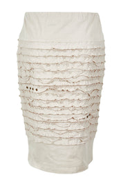 Product shot of the Cotton Twill Skirt in colour Natural, from the back