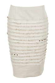 Product shot of the Cotton Twill Skirt in colour Natural, from the front