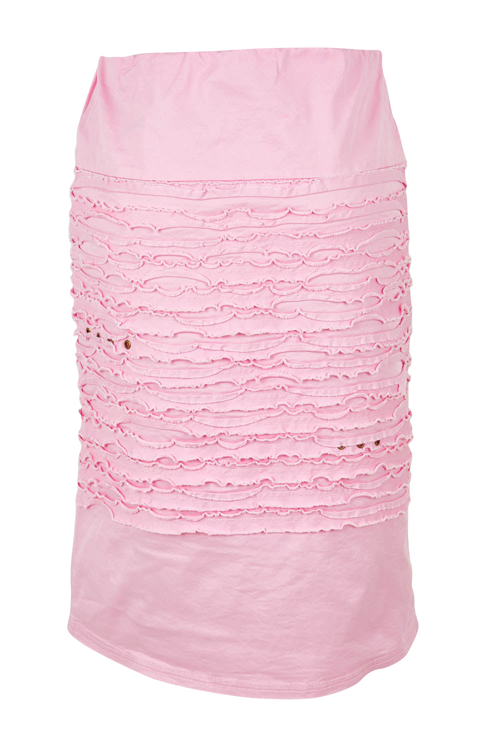 Product shot of the Cotton Twill Skirt in colour Pink (Pink), from the back
