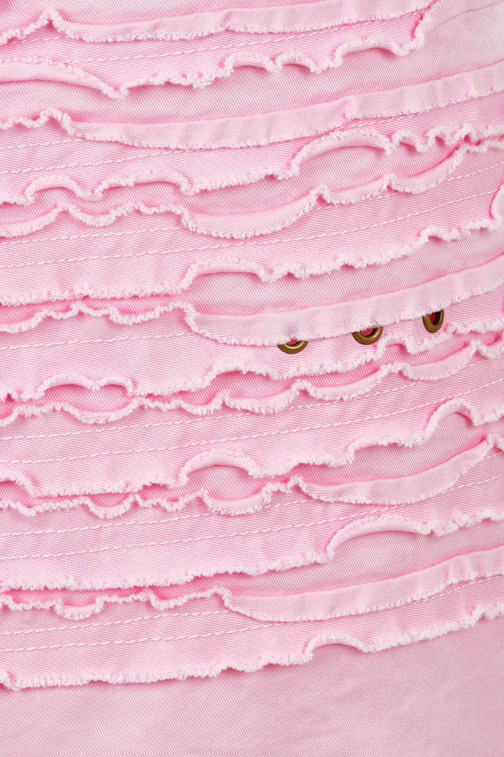 Product shot of the Cotton Twill Skirt in colour Pink (Pink), detail