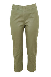 Product shot of the Cotton Twill Pant in colour Khaki (Green), from the front