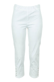 Product shot of the Cotton Twill Pant in colour White (White), from the front