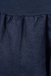 Product shot of the Jersey Waist Linen Pant in colour Marine (Blue), detail