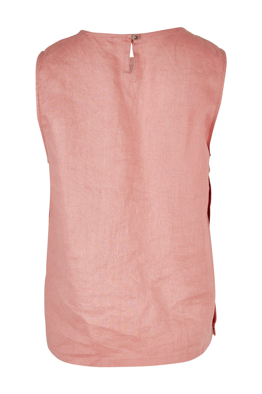 Product shot of the Side Button Cami in colour Mango (Pink), from the back