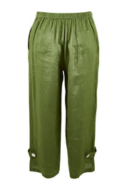 Product shot of the Side Button Pant in colour Green (Green), from the back