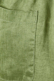 Product shot of the Side Button Pant in colour Green (Green), detail