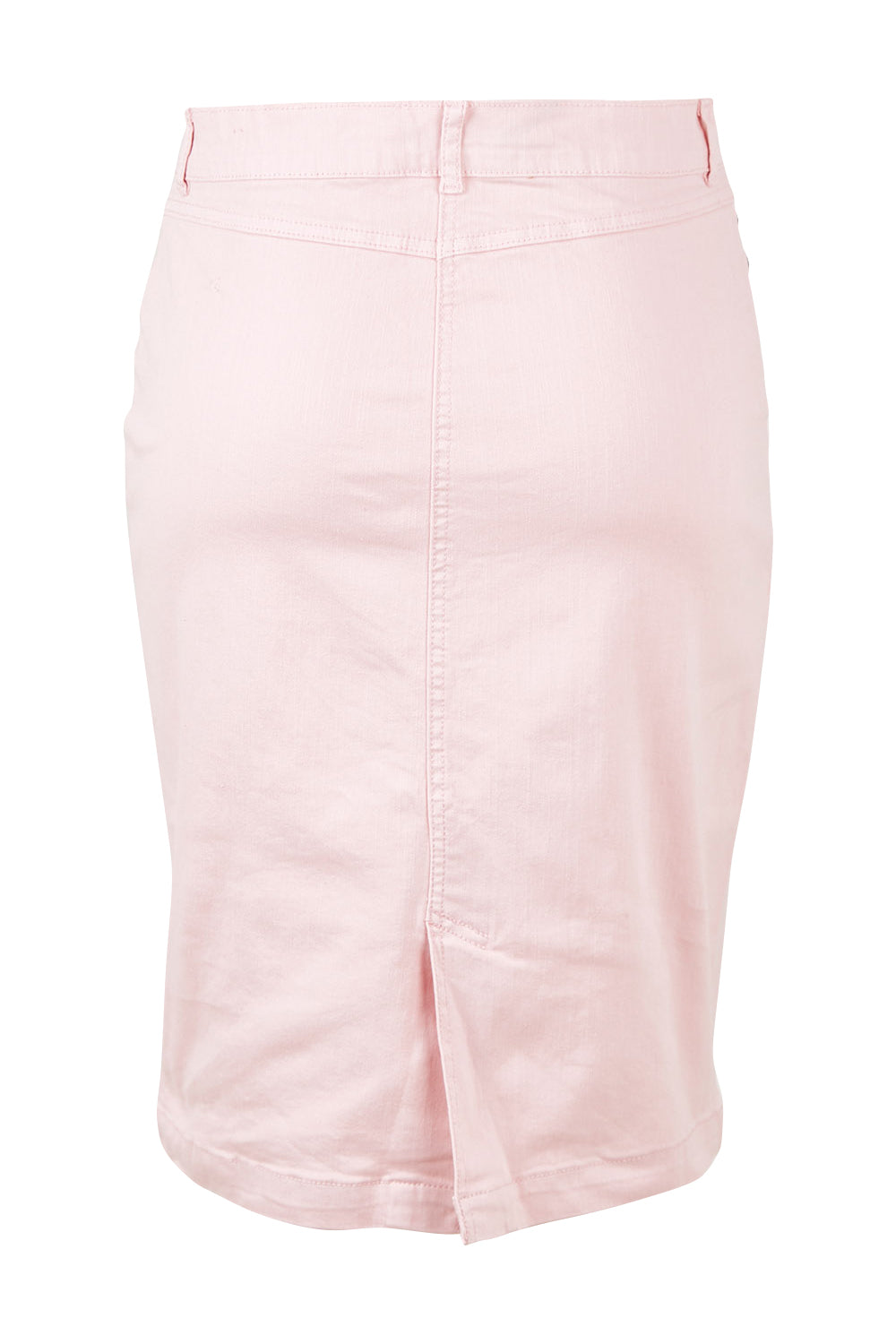 Product shot of the Miracle Denim Skirt in colour DarkPink (Pink), from the back