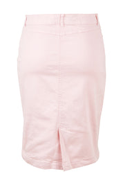 Product shot of the Miracle Denim Skirt in colour DarkPink (Pink), from the back
