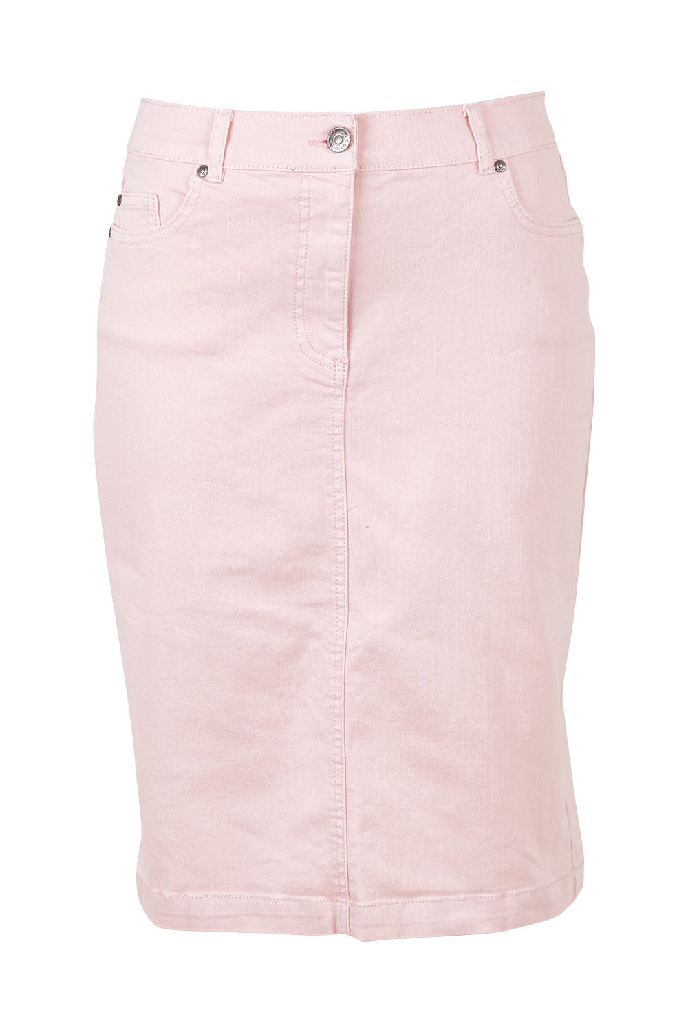 Product shot of the Miracle Denim Skirt in colour DarkPink (Pink), from the front