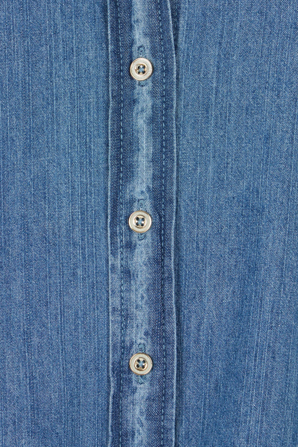Product shot of the Denim Shirt in colour Denim (Blue), detail