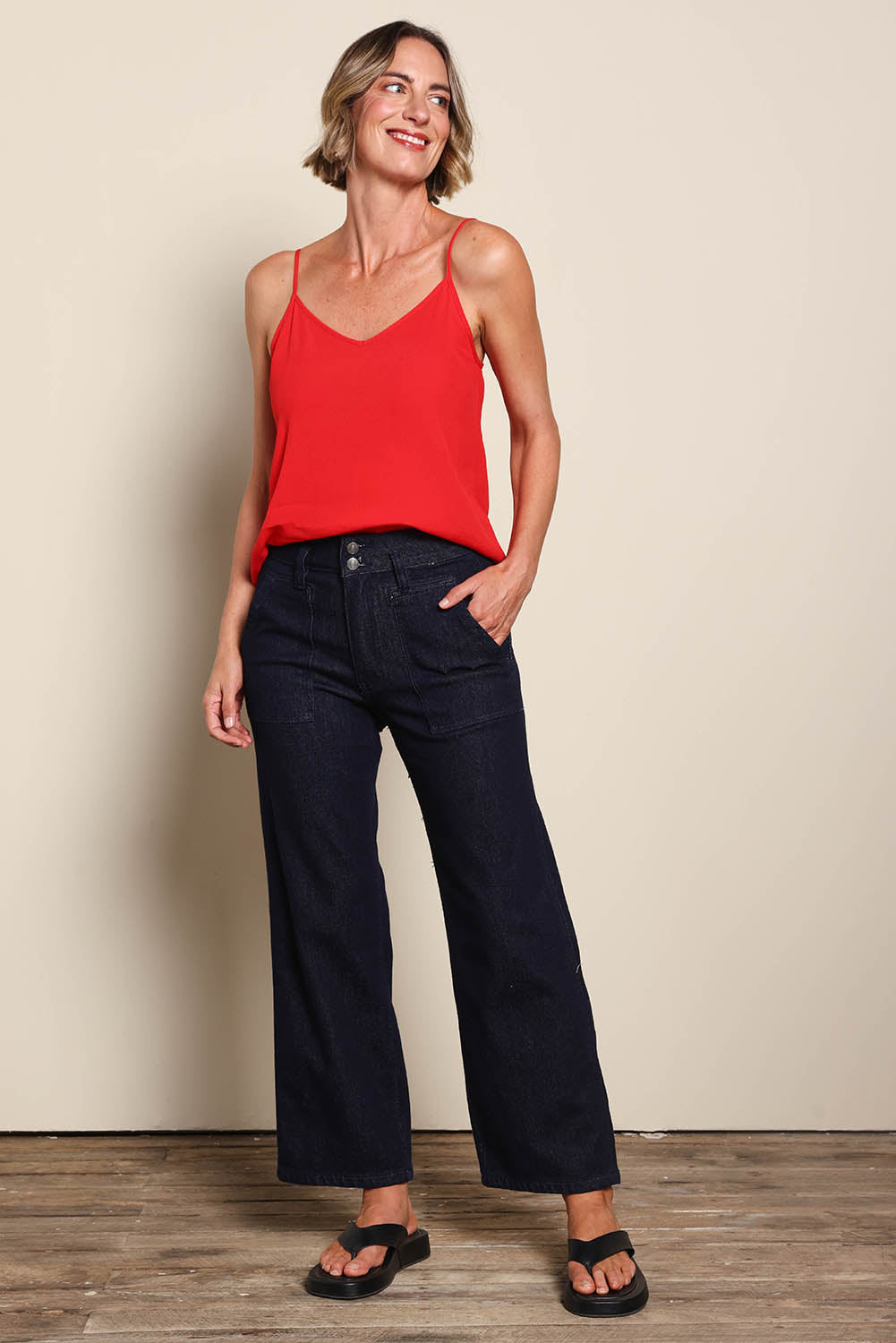 Hudson Wide Leg Jean - Darkdenim