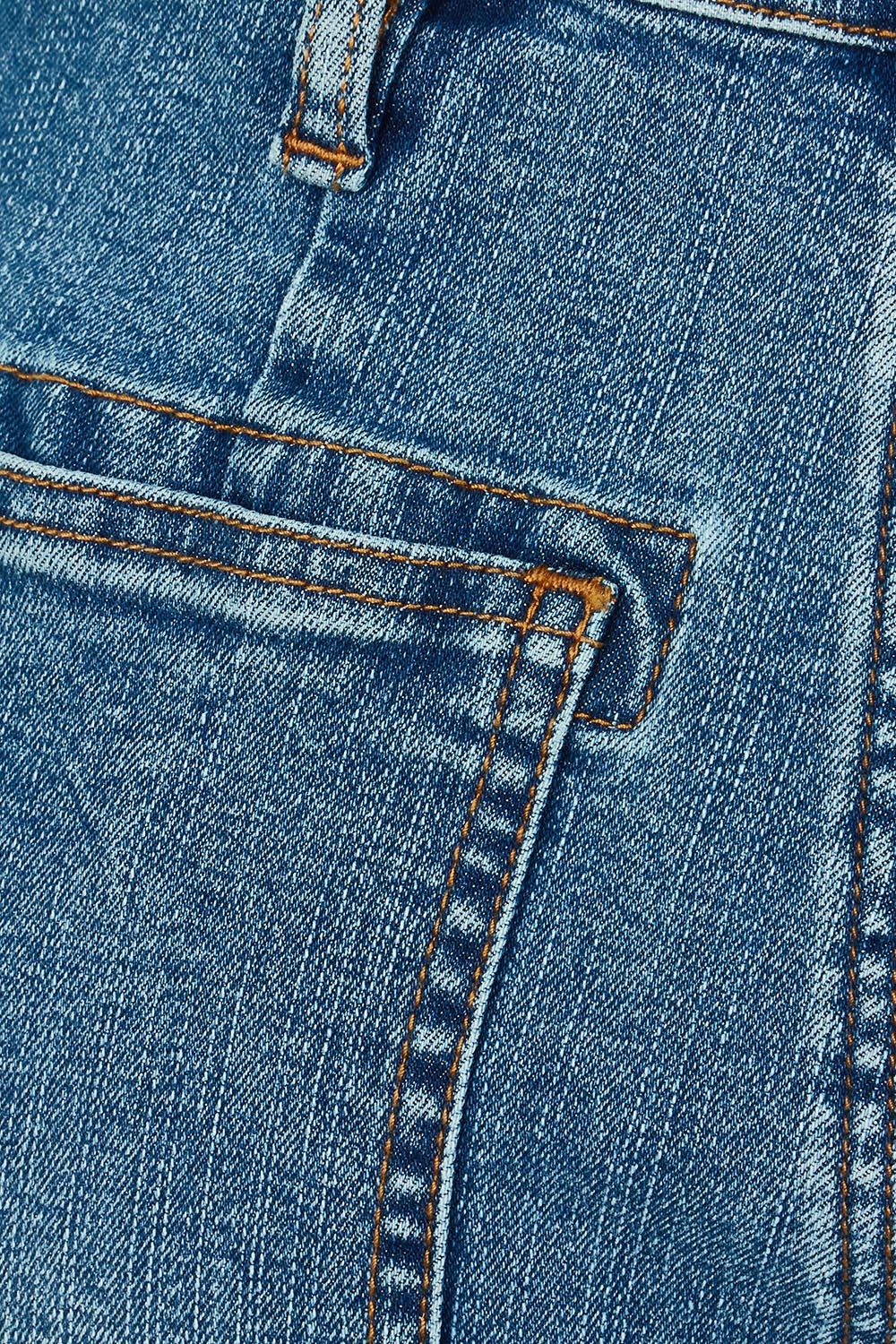 Product shot of the Hudson Wide Leg Jean in colour Denim (Blue), detail