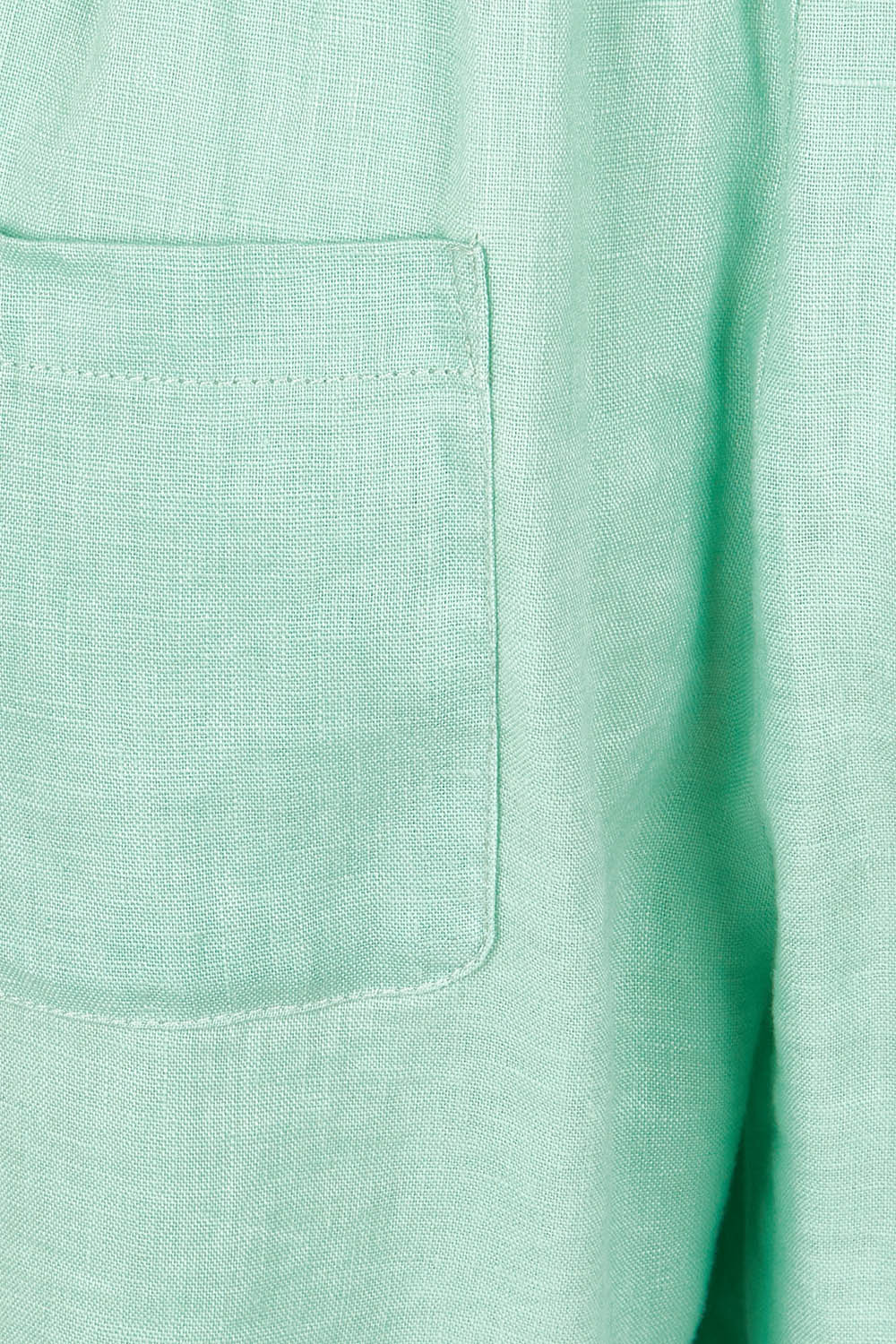 Product shot of the Classic Wide Leg Linen Pant in colour Mint (Green), detail