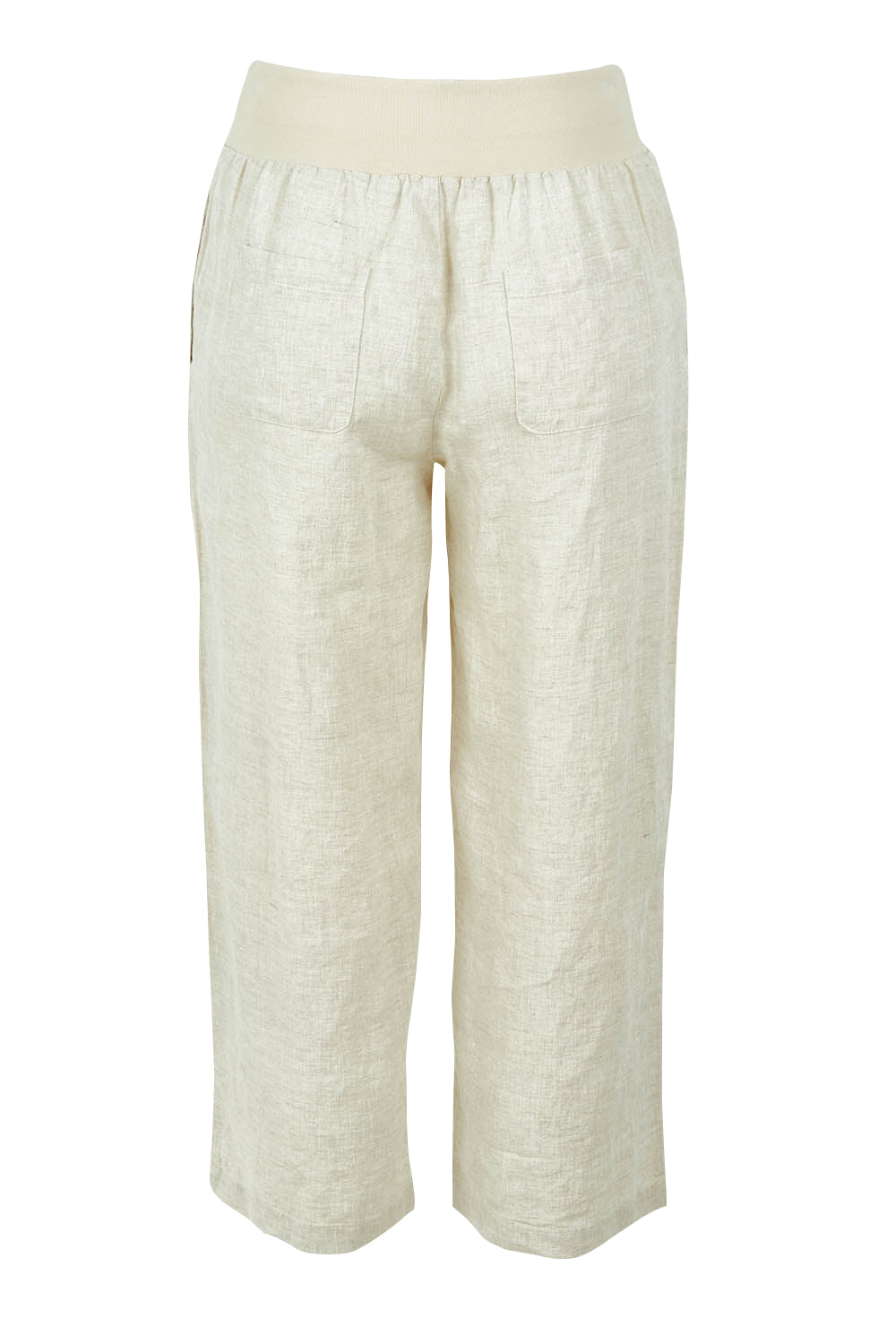 Product shot of the Classic Wide Leg Linen Pant in colour Natural, from the back
