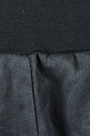 Product shot of the Jersey Waist Linen Short in colour Black (Black), detail