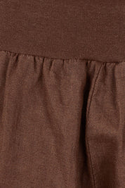 Product shot of the Jersey Waist Linen Short in colour Koko, detail