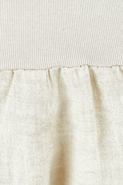 Product shot of the Jersey Waist Linen Short in colour Natural, detail