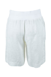 Product shot of the Jersey Waist Linen Short in colour White (White), from the back