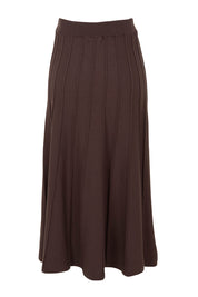 Product shot of the Kate Knit Long Skirt in colour Chocolate, from the back