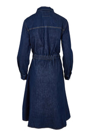 Product shot of the Capetown Denim Dress in colour Denim (Blue), from the back