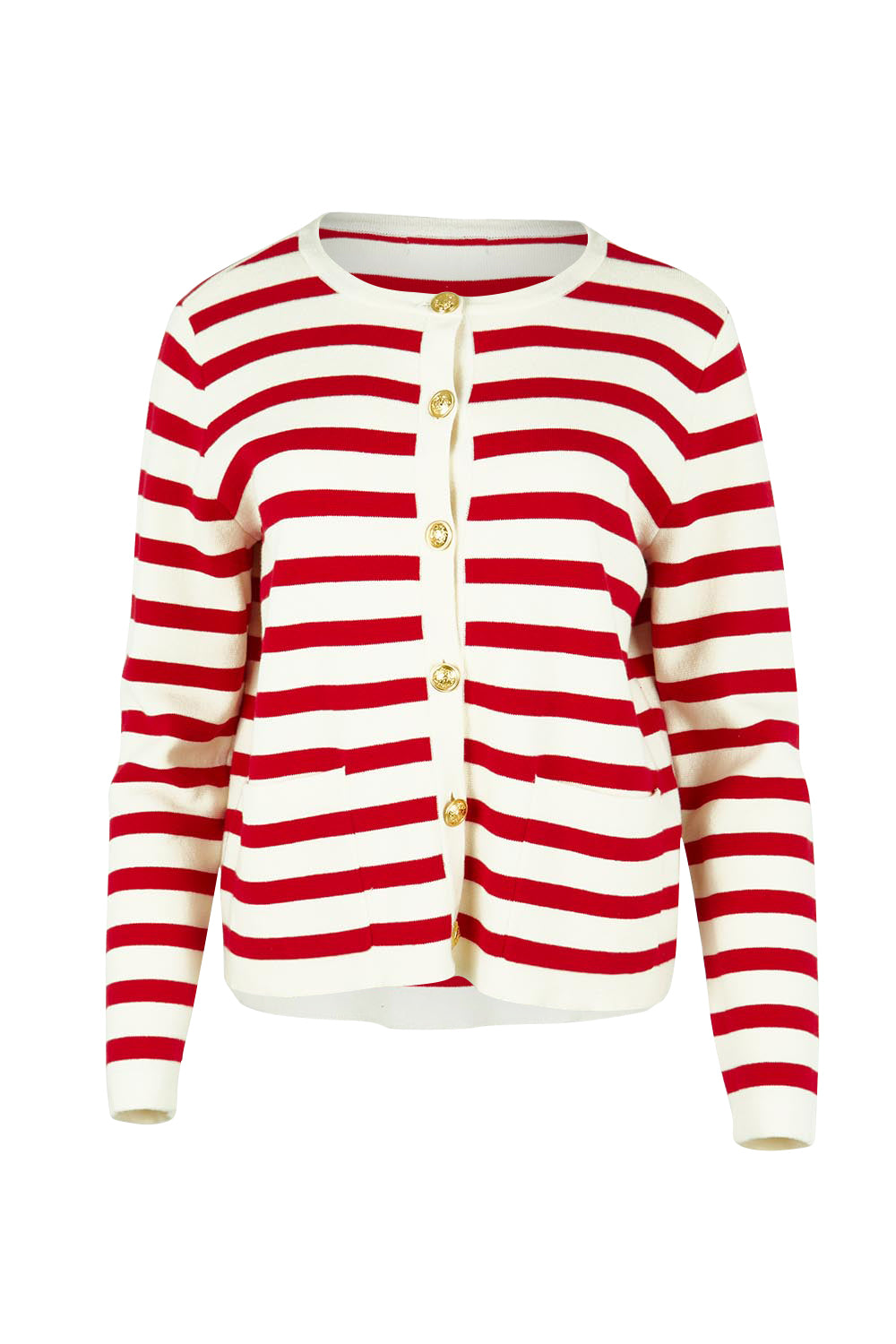Product shot of the Capetown Cotton Cardigan in colour Redivory (Red), from the front