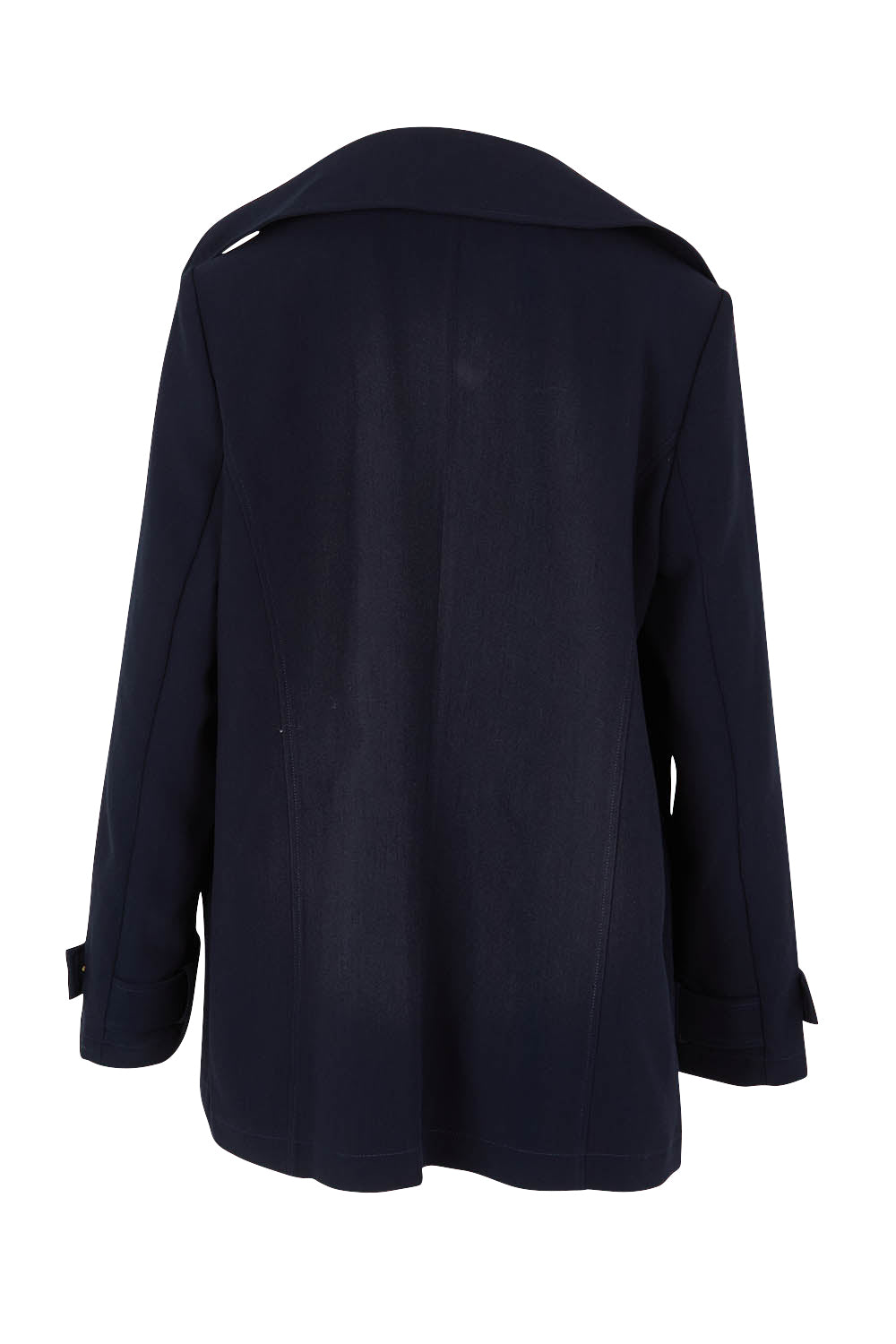 Product shot of the Chelsea Jacket in colour Navy (Blue), from the back