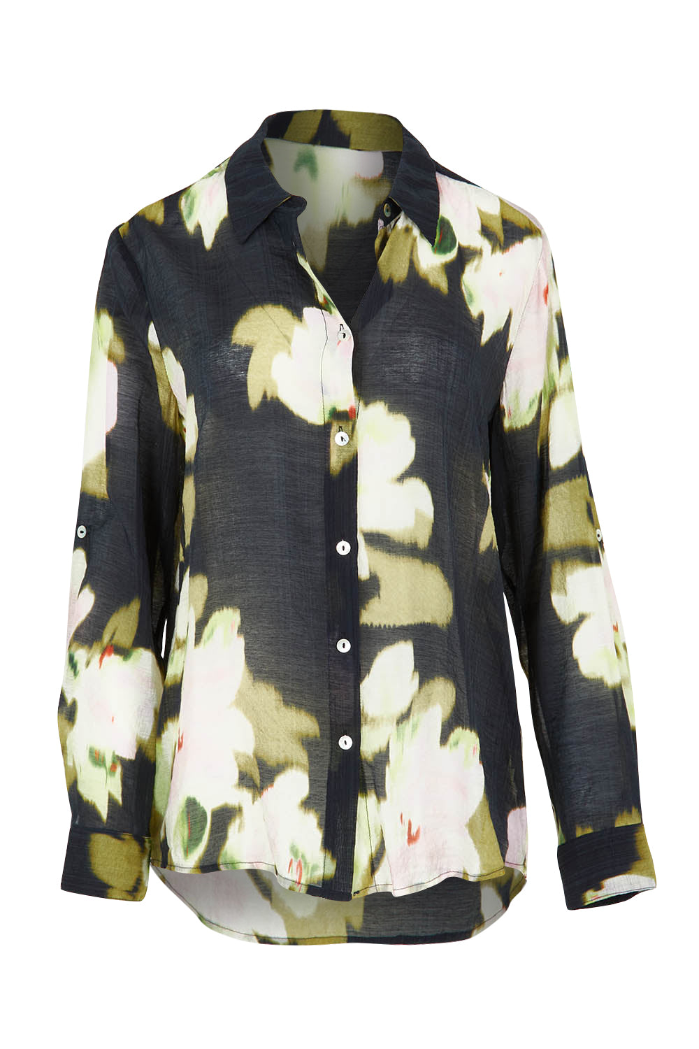 Product shot of the Maggie Shirt in colour Black (Black), from the front
