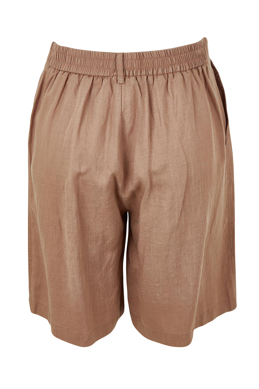 Product shot of the Lino Linen Blend Shorts in colour Nutmeg, from the back