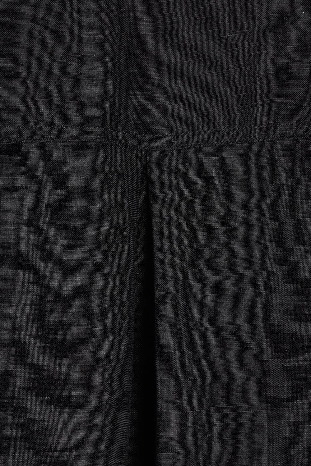 Product shot of the Delta Lino Linen Blend Dress in colour Black (Black), detail