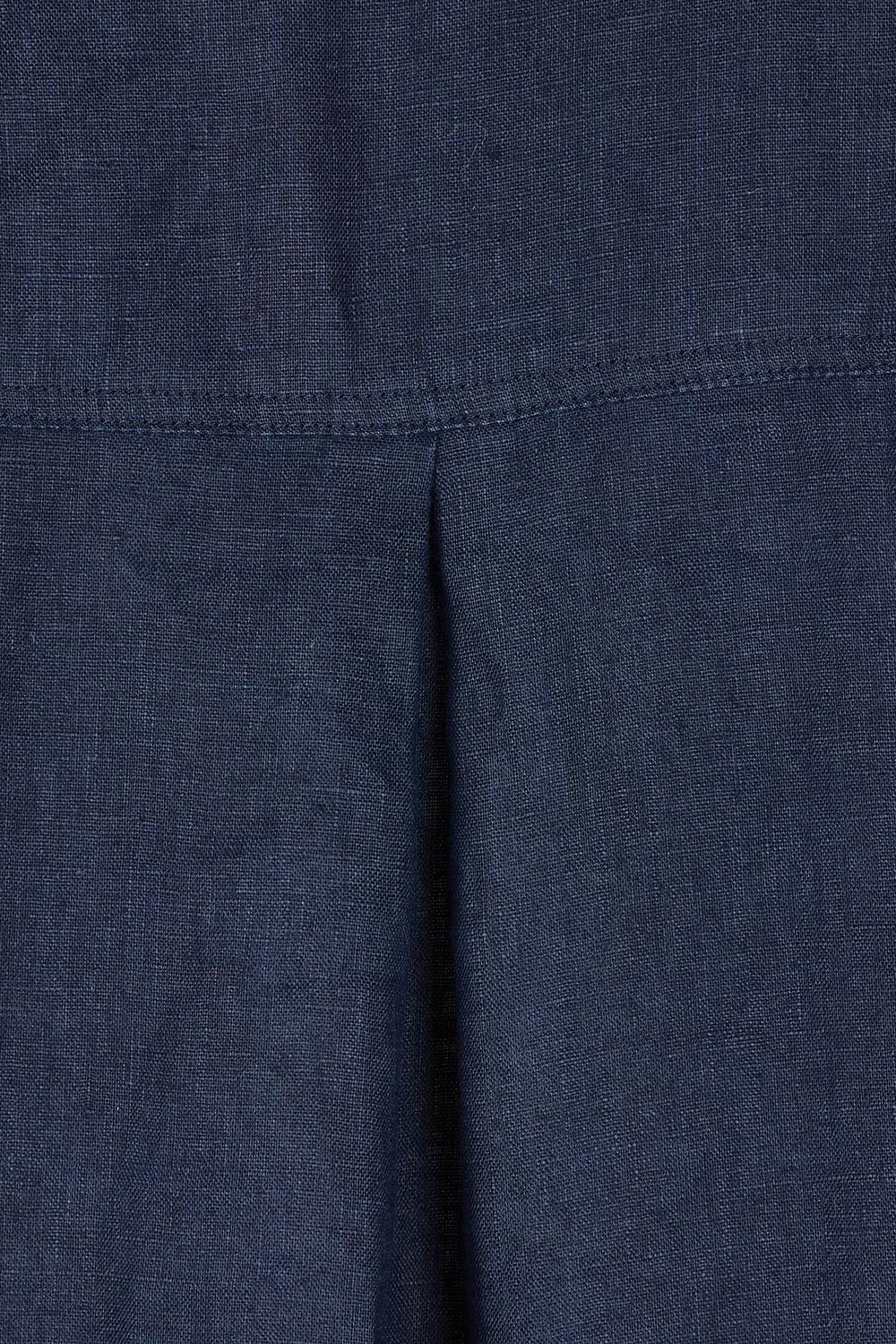 Product shot of the Delta Lino Linen Blend Dress in colour Navy (Blue), detail