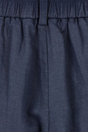 Product shot of the Lino Linen Blend Tapered Pant in colour Navy (Blue), detail