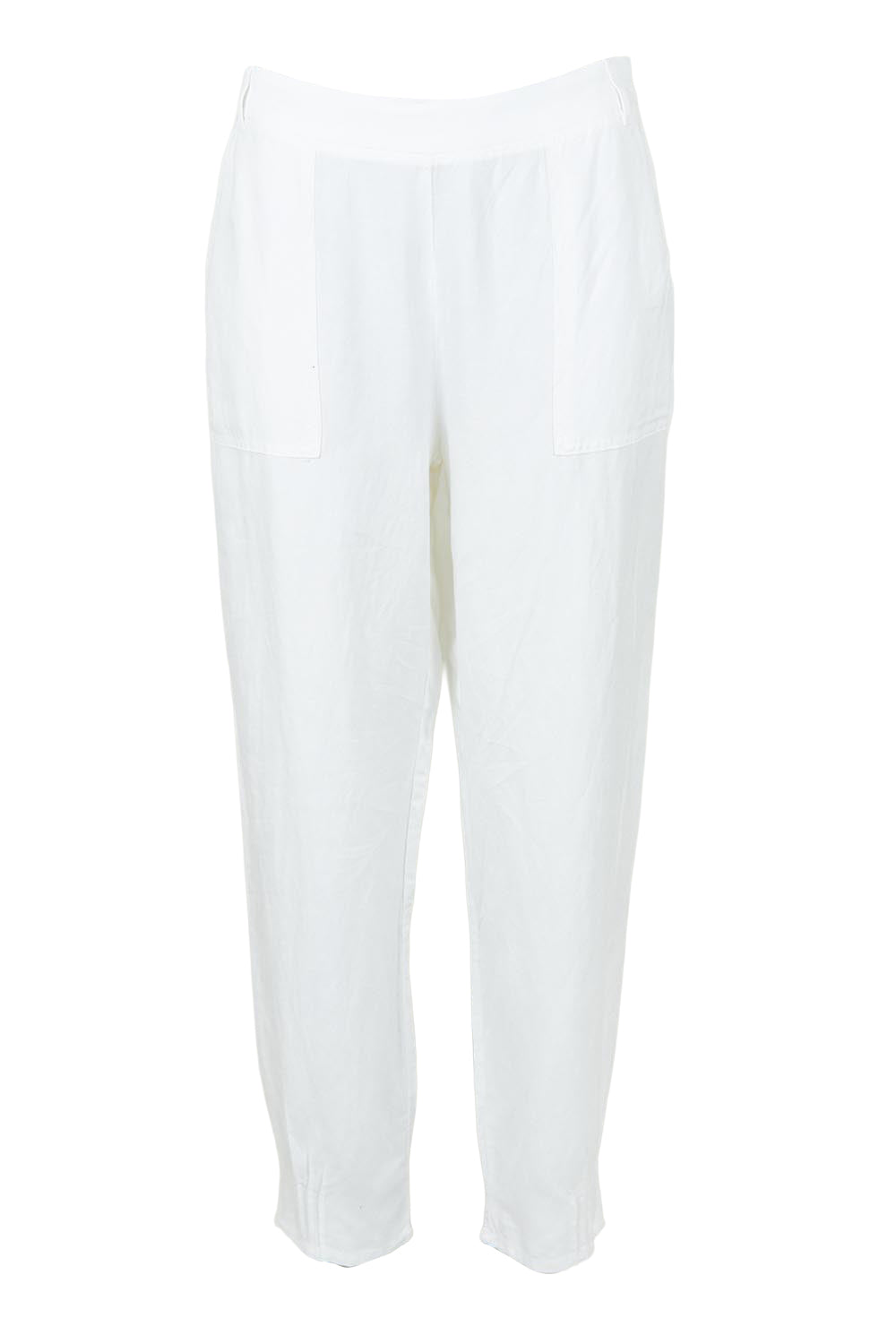Product shot of the Lino Linen Blend Tapered Pant in colour White (White), from the front