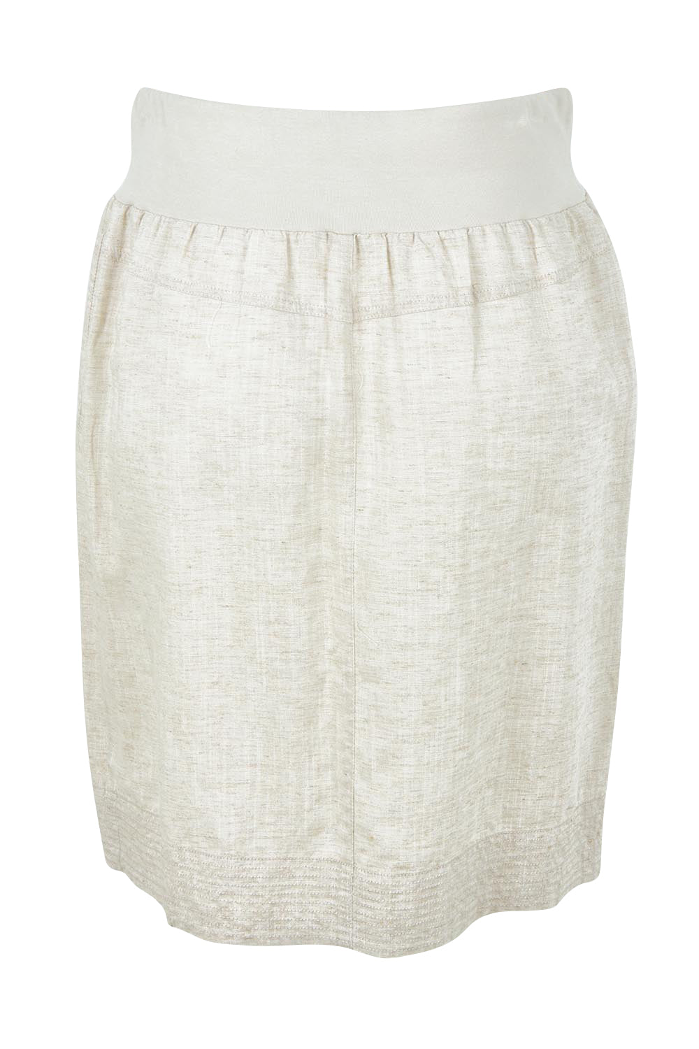Product shot of the Lino Linen Blend Skirt in colour Natural, from the back