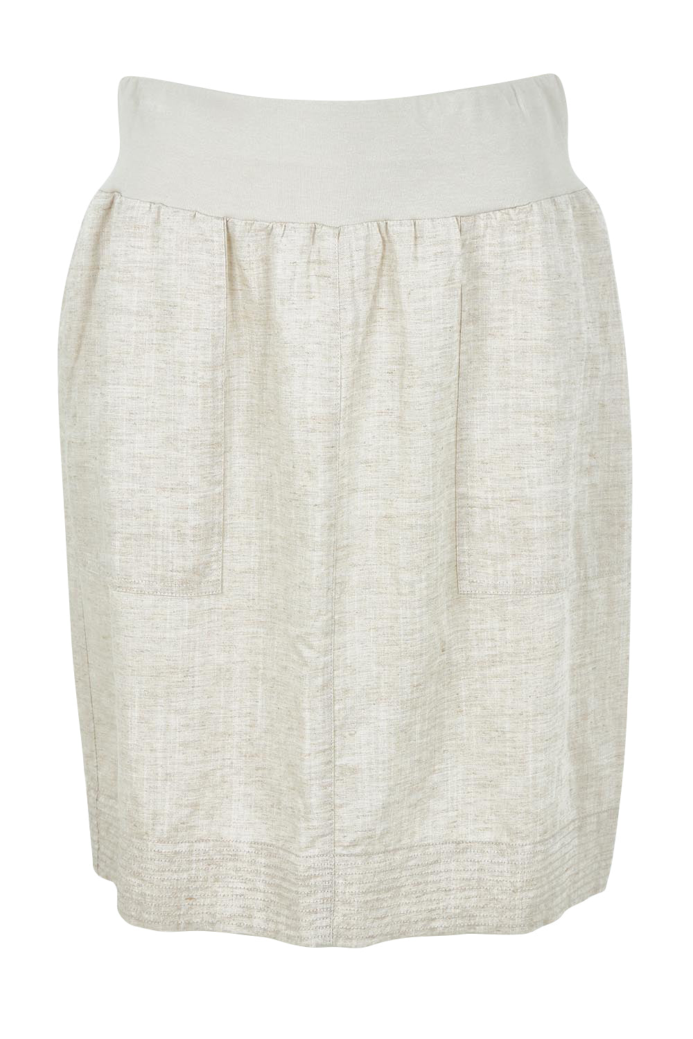 Product shot of the Lino Linen Blend Skirt in colour Natural, from the front