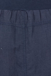 Product shot of the Lino Linen Blend Skirt in colour Navy (Blue), detail