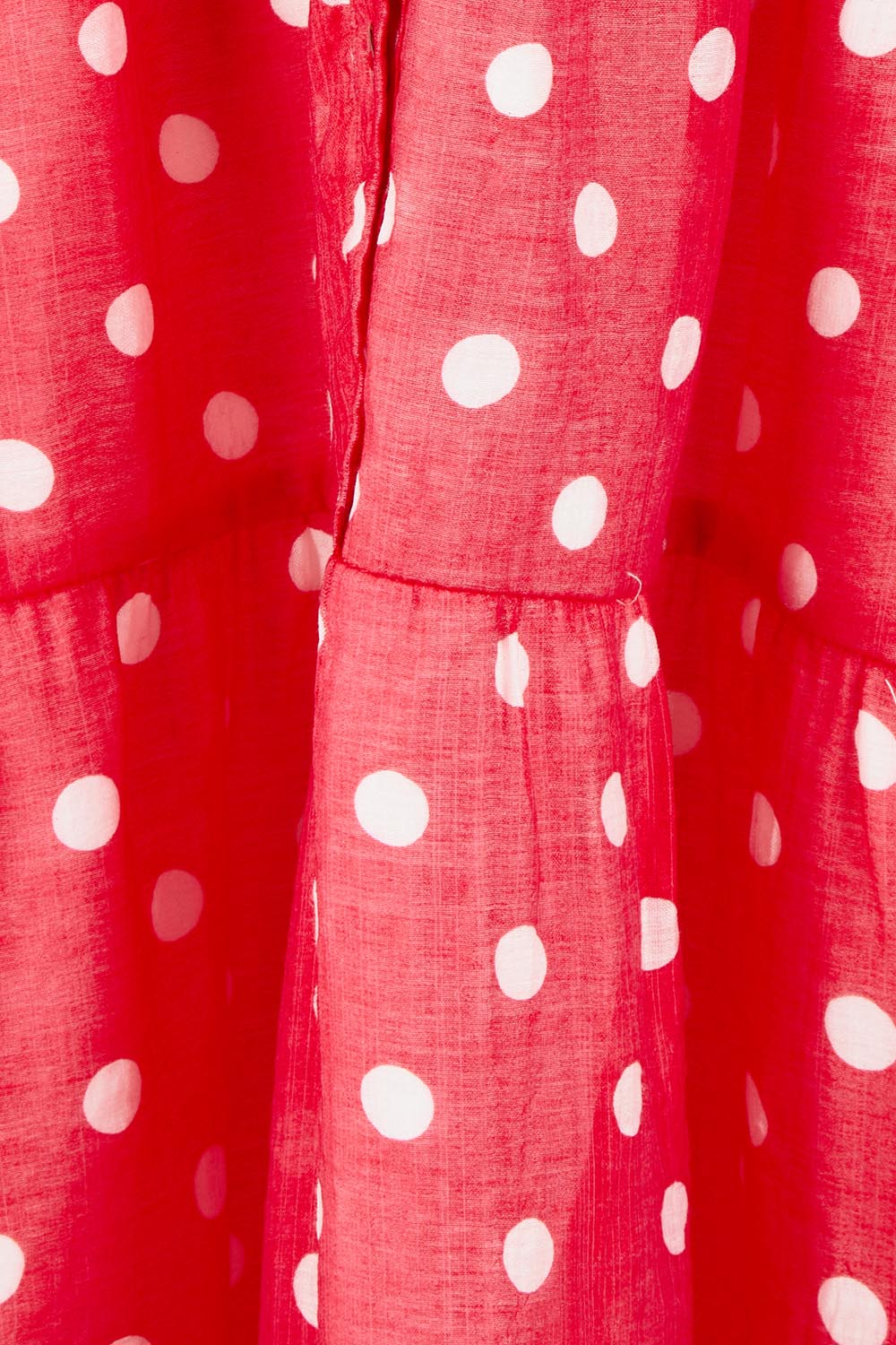 Product shot of the French Rose Dress in colour Red (Red), detail