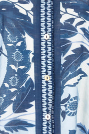 Product shot of the Newport Paisley Shirt in colour Blue (Blue), detail