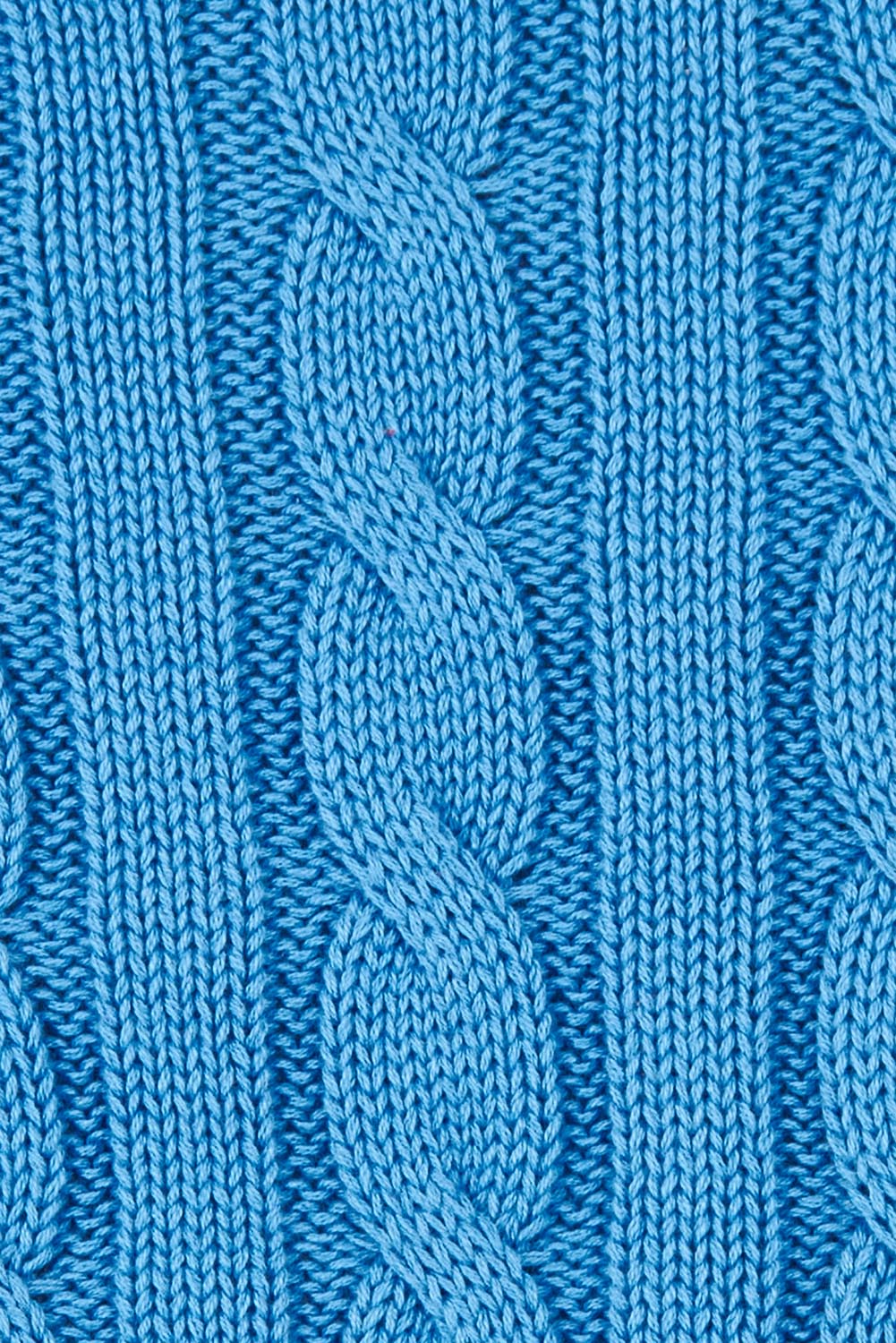 Product shot of the Hampton Cable Knit Jumper in colour Cobalt (Blue), detail