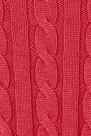 Product shot of the Hampton Cable Knit Jumper in colour Red (Red), detail