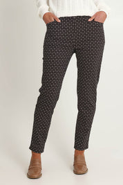 Kelly Print Cotton Pant – Coffee