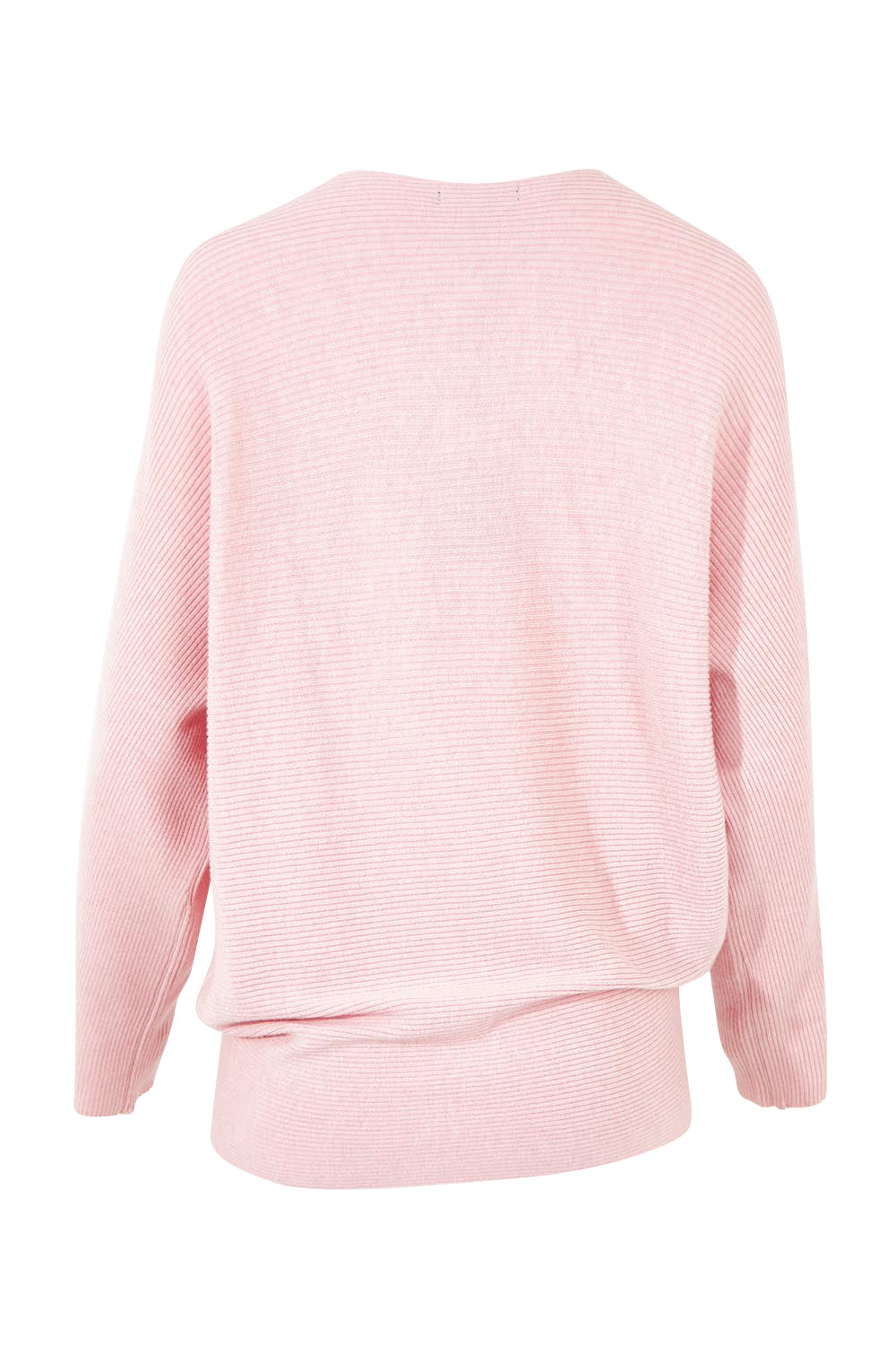 Product shot of the Billie Ribbed Knit in colour Blush (Pink), from the back