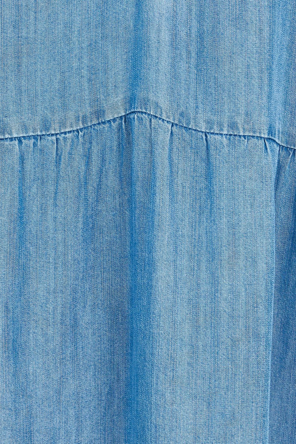Product shot of the Macy Lyocell Dress in colour Denim (Blue), detail