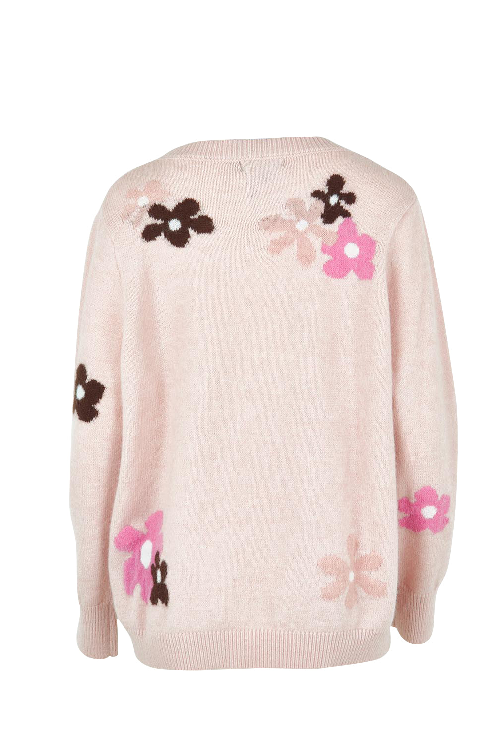 Product shot of the Chelsea Flower Knit in colour Blush (Pink), from the back