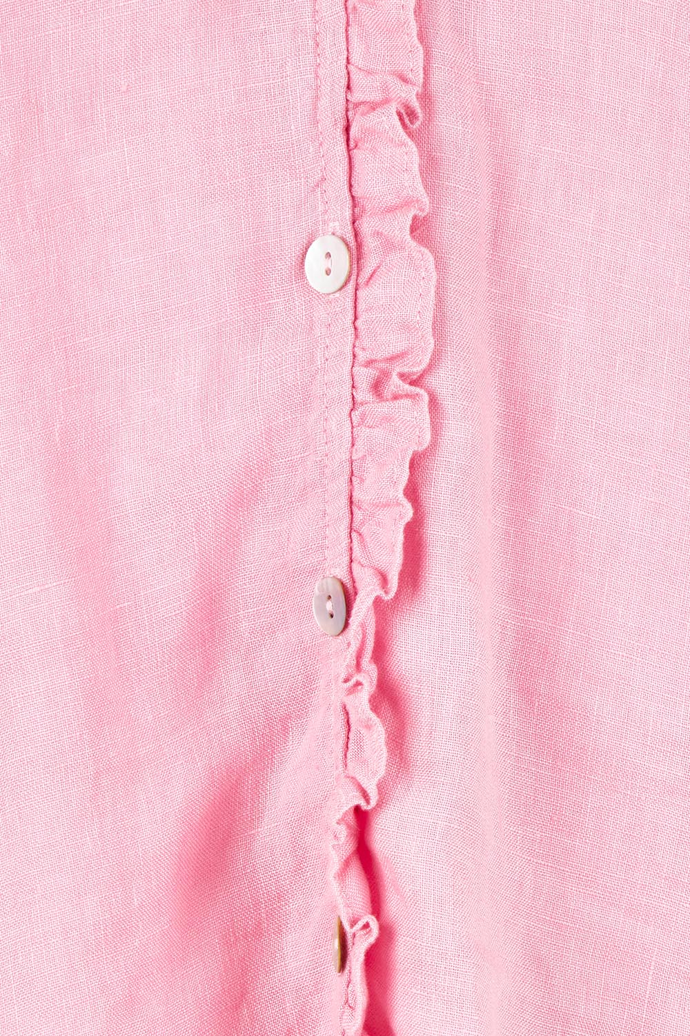 Audrey Ruffle Linen Top - Musk