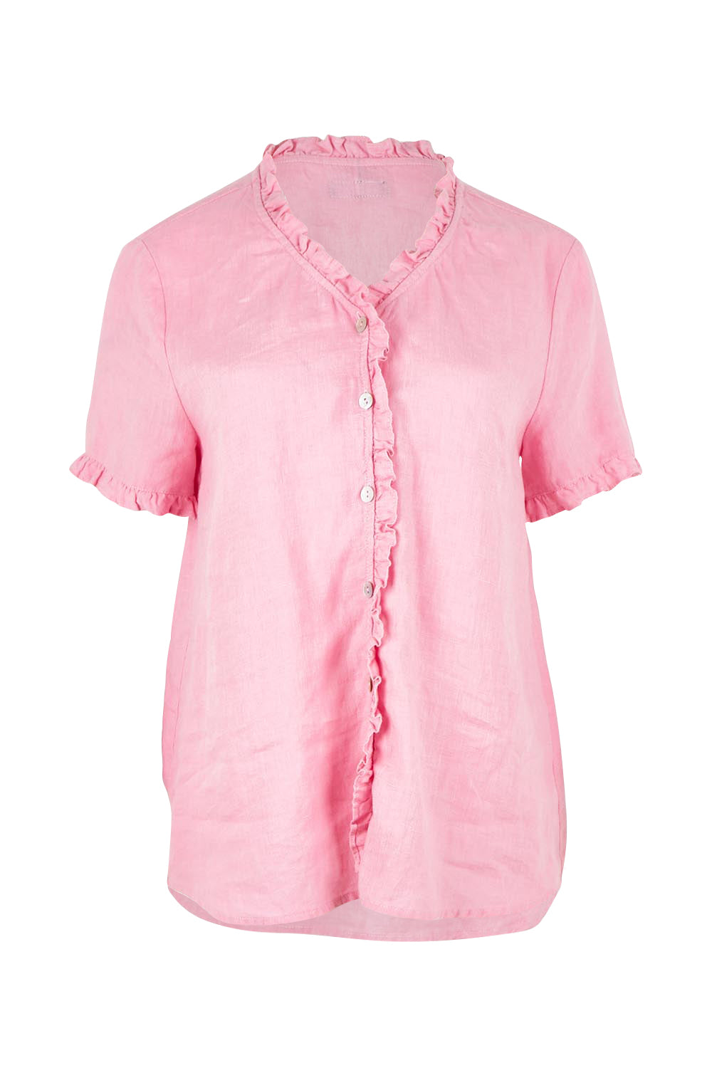 Audrey Ruffle Linen Top - Musk