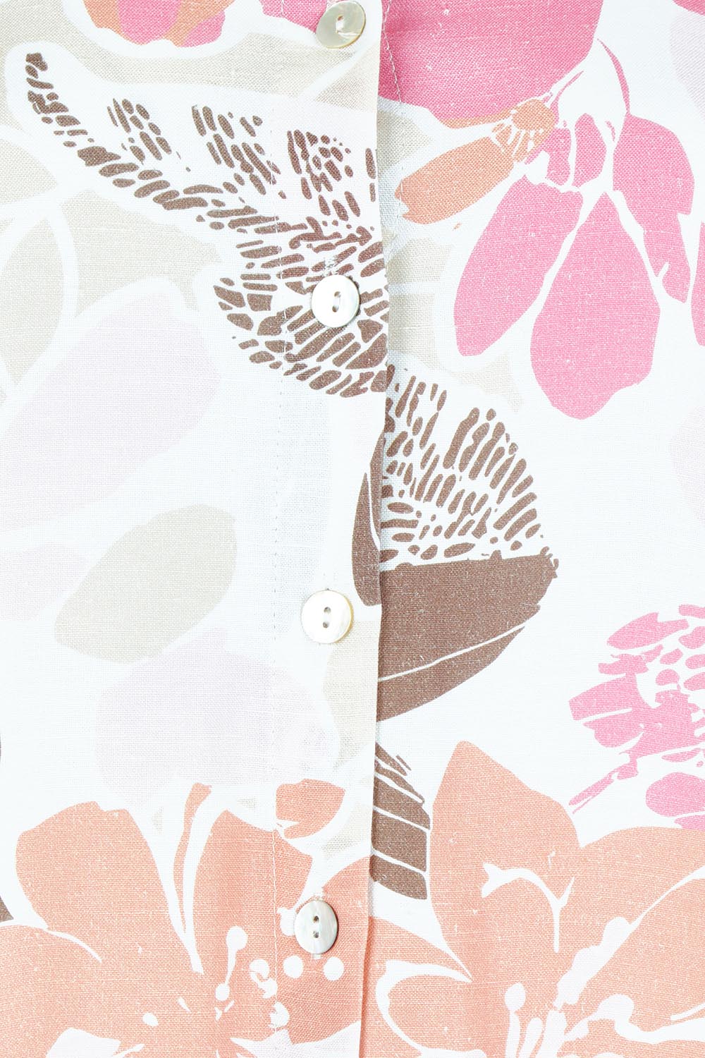 Product shot of the Amalfi Rose Print Shirt – Pinkmulti in colour Pinkmulti, showing detail