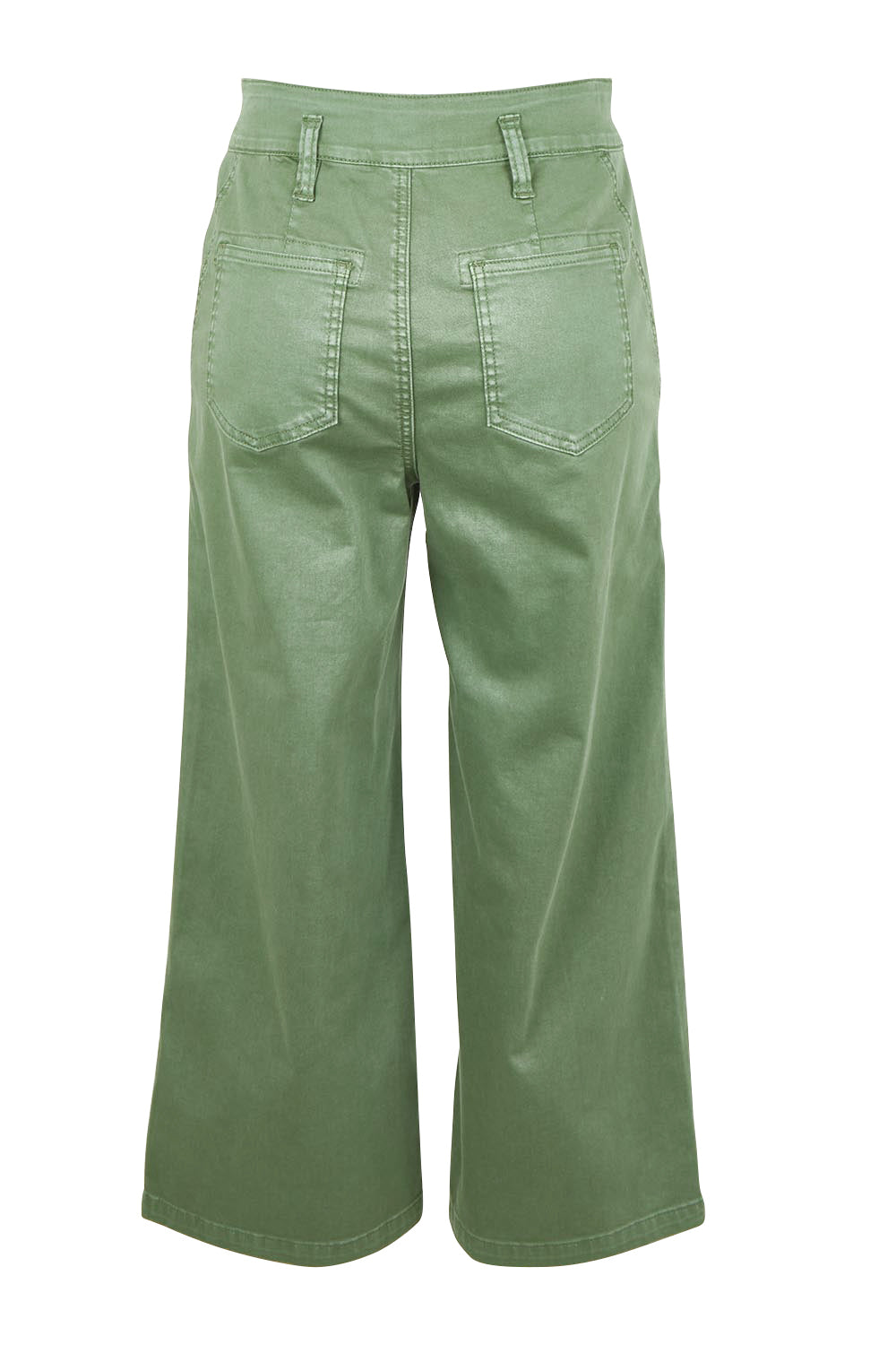 Product shot of the Hudson Crop Denim Jean - Fern in colour Fern, from the back